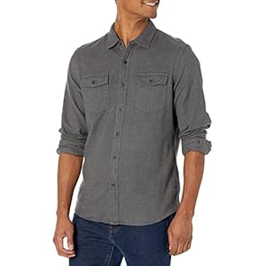 Amazon Essentials Men’s Flannel Shirts, Long-Sleeve, Slim-Fit, Two-Pocket, Plaid