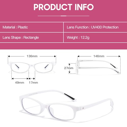 Image of DreamCalf Trendy Fake Glasses Small Rectangle Y2K Eyewear with Anti Blue Light for Women's Cosplay and Daily Style