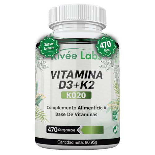 470 Micro Comprimidos Vitamina D3 y K2 4000 UI Dosis Alta | Vitamina D Colecalciferol Vegetariano Contribuye a la Función Normal del Sistema Inmunológico para Músculos y Huesos, 470 Días de Suministro