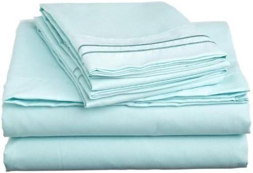 Miniatura 2 de Clara Clark Supreme 1500 Collection - Juego de sábanas de 3 piezas, tamaño individual (individual), color azul claro aguamarina (75 x 39 pulgadas,