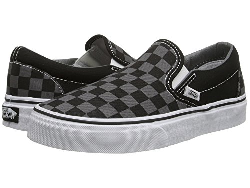 Vans Classic Slip On White Womens Trainers (13 B(M) US Women / 11.5 D(M) US Men, Black/Pewter Checkerboard)