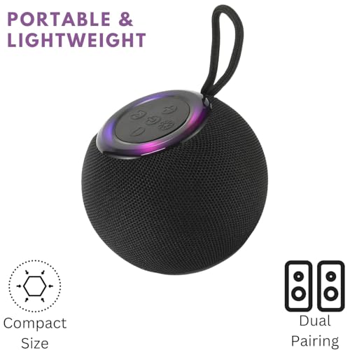 Image of Portable Bluetooth Speaker, HD Sound, Beat Synced RGB Lights, upto10Hrs Playtime, Multi-Playback Modes-BT5.3 /TF Card /Aux-in, IPX4 Water Resistant Speaker & Type-C Charging.