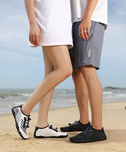 Whatseaso Water Shoes For Women Quick Dry Barefoot Aqua Shoes For Beach Swim Boating Diving Surfing Yaga 8 Women/6 Men, Black #TOP5