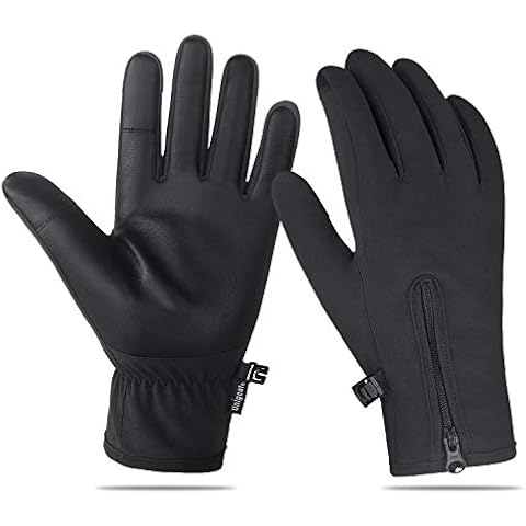 Unigear Winter Warm Gloves Double Waterproof Windproof with Touchscreen Function Thermal Cycling Gloves for Daily Use, Running, Gardening, Builders, Mechanic Black Size 9 Cover