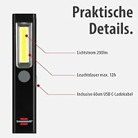 Brennenstuhl LED Akku Handleuchte PL 200 AC/LED Taschenlampe mit 200lm – Ansicht 3