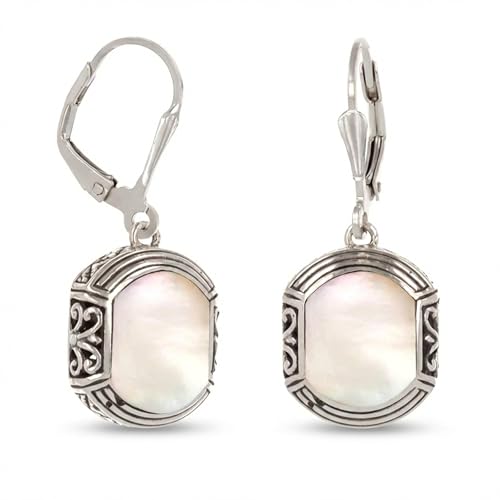 Boucles d'oreilles nacre blanche et argent 925 Aden pour illuminer votre look bohème quotidien