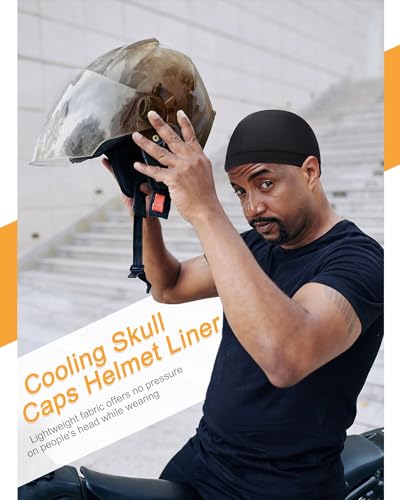 Image of 9 Pcs Cooling Skull Cap Camo Liner Sweat Wicking Lightweight Cycling Cap Running Hat for Men Women