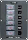 Blue Sea Systems 4322 Water-Resistant Circuit Breaker Switch Panel, Gray, 6 Positions