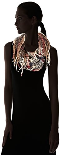 D&Y Women's Boucle Plaid Woven Loop Scarf with Fringe3