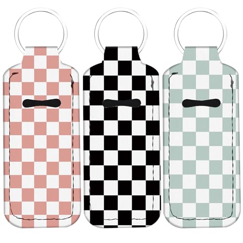 WXCYDG Checkered Chapstick Holder Keychain Chapsticks Lip Balm Holder Key Chain Lip Balm Keychain Holder with Clip