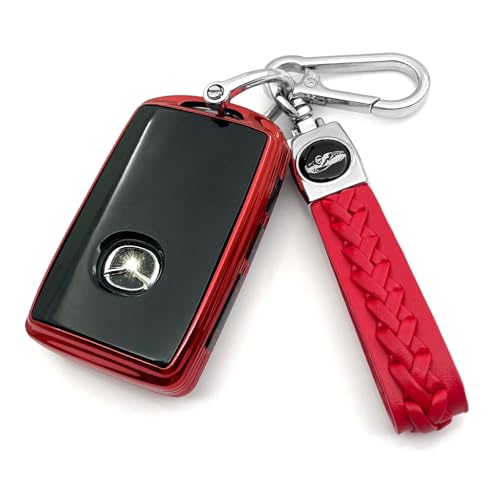 Creativity Mazda Key Fob Cover - Suitable for 2020-2024 CX-30 CX-5 CX-9 CX-50 & Mazda 3 Hatchback - Red Combination Smart Remote Key Case