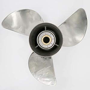 Flish Propeller OEM RVS 3-4 Blades Outboard Propeller Fit Honda Motoren 75-130HP,15 Tand Spline, RH (13 7/8 x 15)