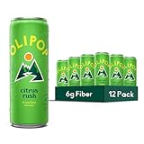 OLIPOP Sparkling Prebiotic Soda, Citrus Rush, Pantry Pack Packed with Prebiotics, Fiber, and Botanicals, Gluten Free, GMO Free, 12oz Skinny Can (12 Pack)