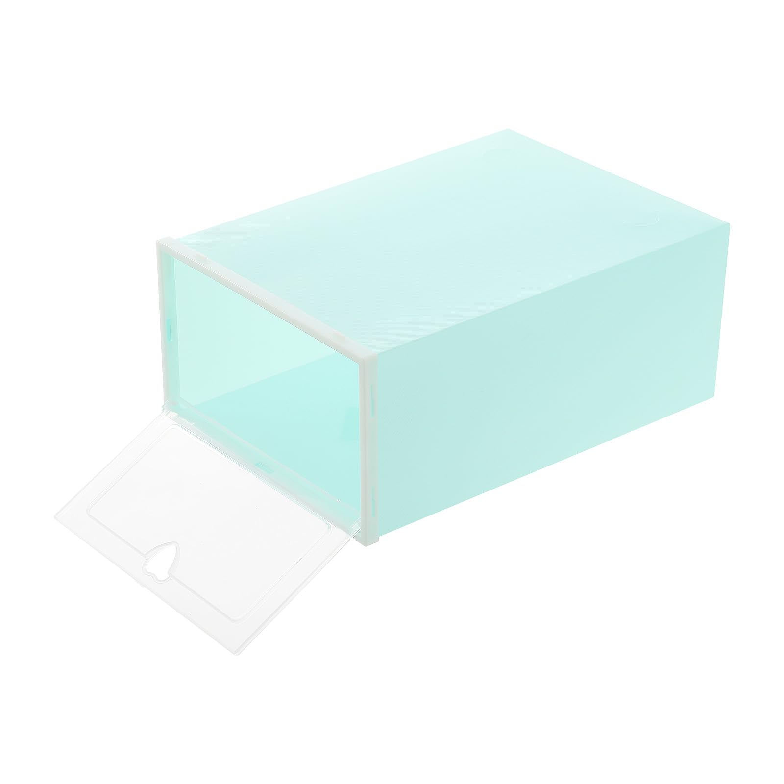 Confezione da 20 Scatole di Cartone Impilabili per Scarpe - Organizzatore in Plastica Trasparente per Sneakers - per Uomini e Donne (Verde)