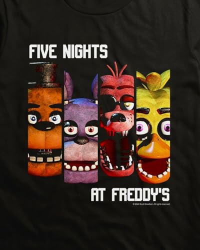 Five Nights at Freddy's T-Shirt Men's Character Columns Horror Game Adult Tee2