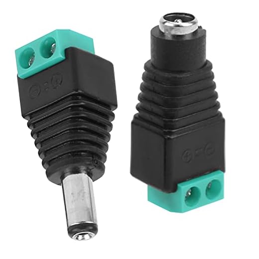 5.5x2.1mm DC Power Connector Male/Female DC Socket Transmission Power Supply Effect is Good for LED Lights for Cameras (Green)