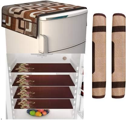 BLUEDOT'S Present 1 Fridge Top Cover, 2 Handle Cover 4 Fridge mat Pack of 7