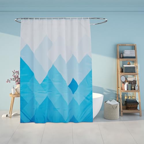 Relaxdays Duschvorhang geometrisch, Bad Vorhang 180x200, Antischimmel, waschbar, 12 Ringe, Badewannenvorhang, Mehrfarbig