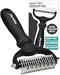 Maxpower Planet Pet Grooming Brush - Double Sided Shedding, Dematting - Undercoat Rake for Dogs - Dog Grooming Brush - Deshedding Brush for Dogs - Dog Brush, Cat Brush, Reduce Shedding by 95%, Black