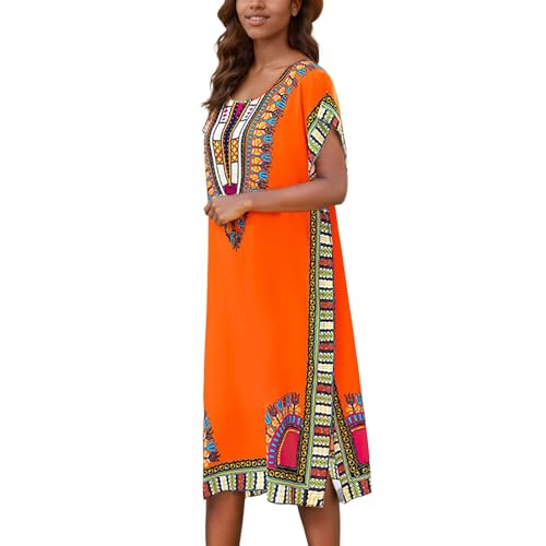 Robe Caftan Africain Longue en Polyester pour Femme Grande Taille