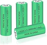 Tokeyla 18500 Rechargeable Battery, 3.7V Li-ion Rechargeable Solar Batteries 2000mAh for Outdoor Solar Lights, LED Flashlights, Landscape Lighting (4Pack Button Top)