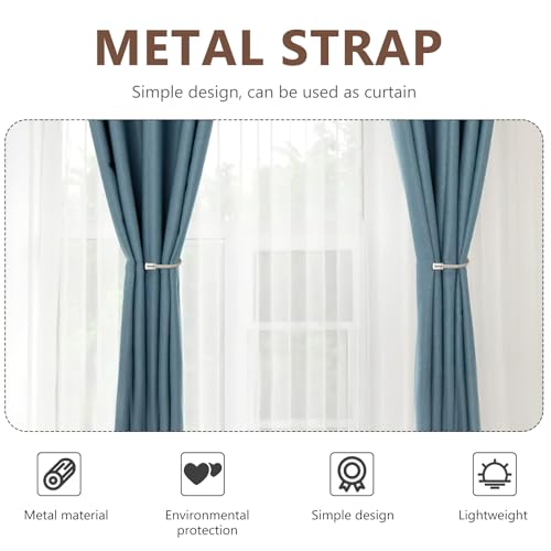 XxinXrong2 Pcs Curtain Drapery Holdbacks, Curtain Tie Backs, Curtain Tieback Hooks, Wall Mounted Window Curtain Holder Hooks, Drapery Holdbacks for Fixed Curtain or Hanging Items (argent) - Image 5