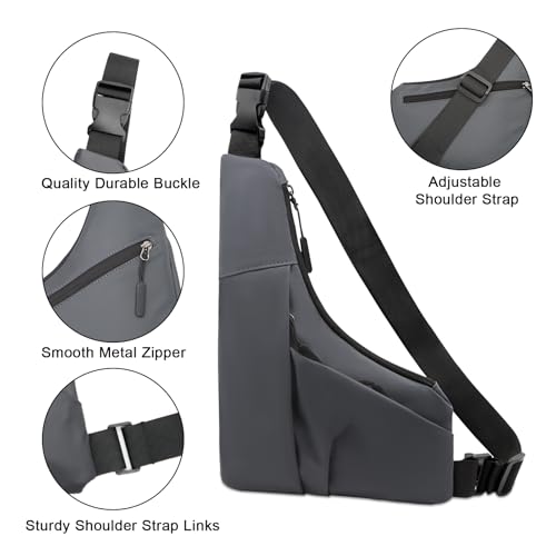 Sac à dos décontracté triangulaire fin Long Keeper en cuir synthétique imperméable