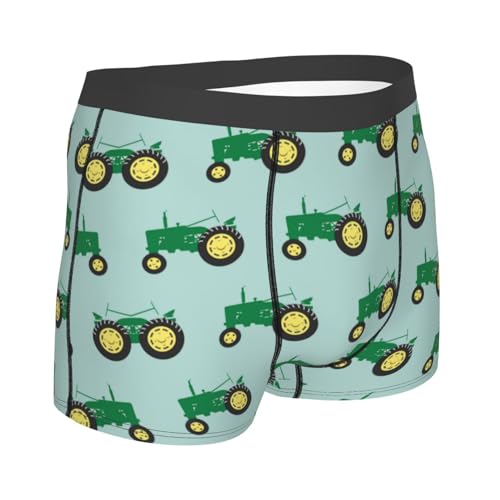 Men's Underwear Green Tractor Casual Stretch Boxer Briefs3