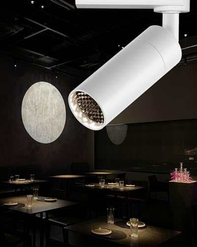 Gpaillumic LED Zoomable Ceiling Spotlight 7W Adjustable Beam Angle 6-50° Swivelable Angle CRI 97 Black Aluminum Accent Lamp for Corridor Mural Living Room - COB Chip