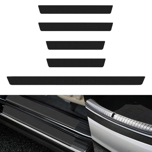 VAPORVERSE 5 Piezas Protectores de Umbral de Puerta de Coche para Chiavi Carte Portafogli Occhiali Cellulare Chiavi, Estribos de Coche Pegatinas Accesorios de Coche