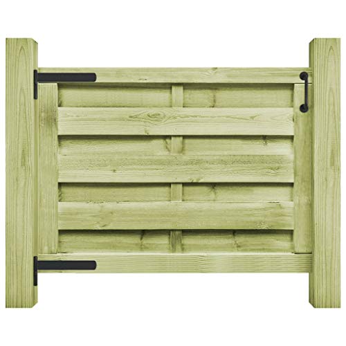 vidaXL Garden Gate FSC Impregnated Pinewood 100x75cm Green Outdoor Patio Door