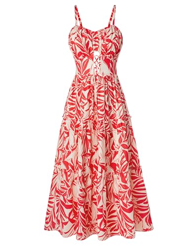 Image of GRACE KARIN 2026 Women's Spaghetti Vacation Sundress Summer Beach Flowy Boho Floral Maxi Dresses with Pockets
