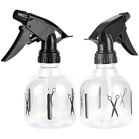 Misting Spray Bottle, 250ml Empty Water Hair Mist Spray Bottle Refillable Trigger Sprayer Plastic Sprays Bottles for Hair Styling Travel Plants-2pcs Cover