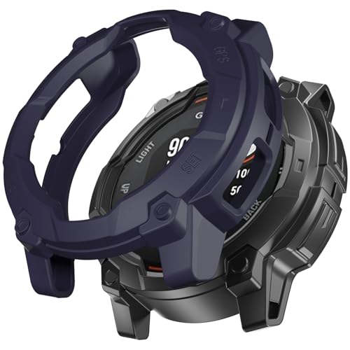 Funda para Garmin Instinct 3 Solar 50mm resistente de TPU antiarañazos color azul medianoche