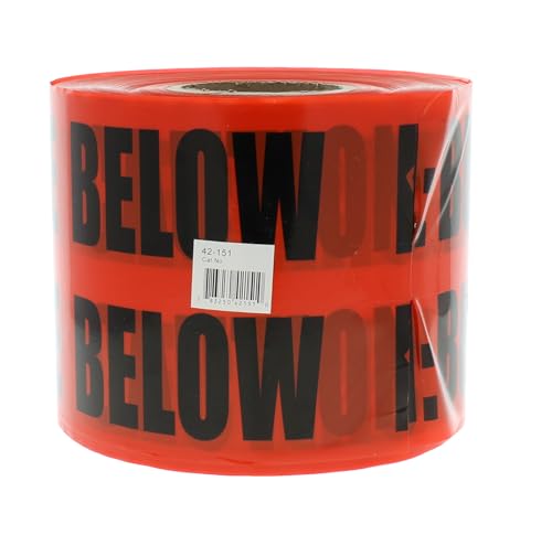 Image of Ideal Industries Non-Detectable Underground Tape Caution Buried Electric Line Red 6 in. x 1000 ft.
