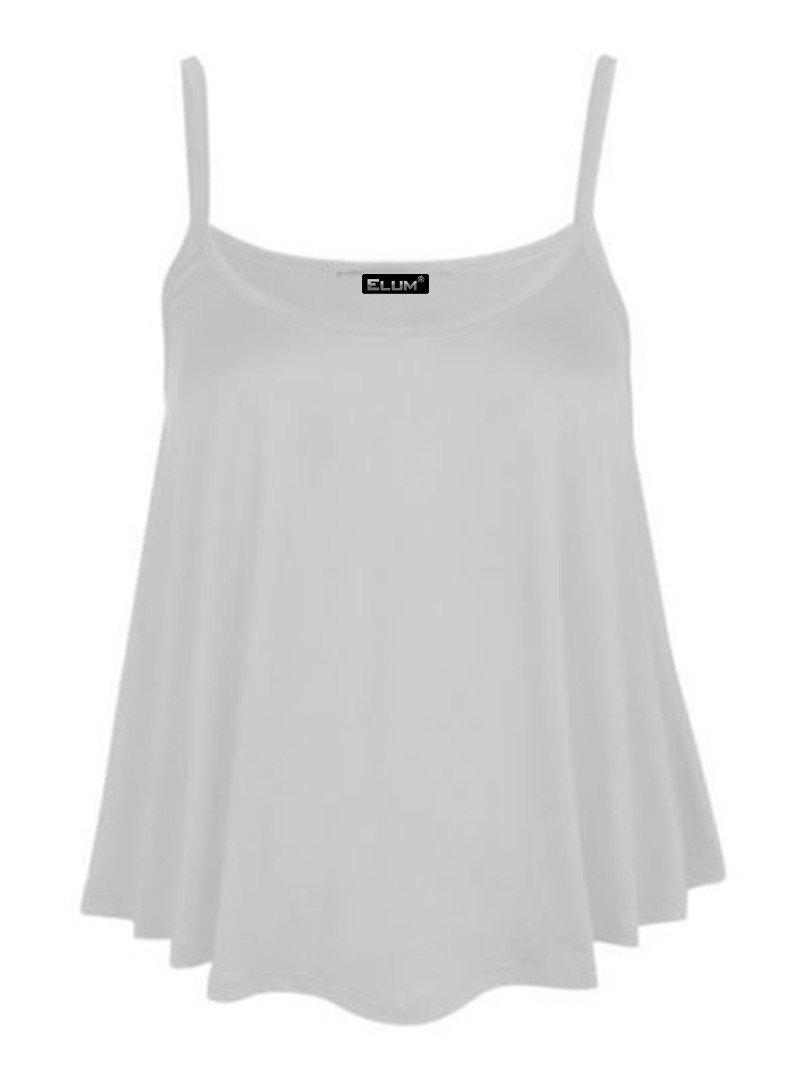 Elum ® Womens Plain and Printed Cami Vest Top White