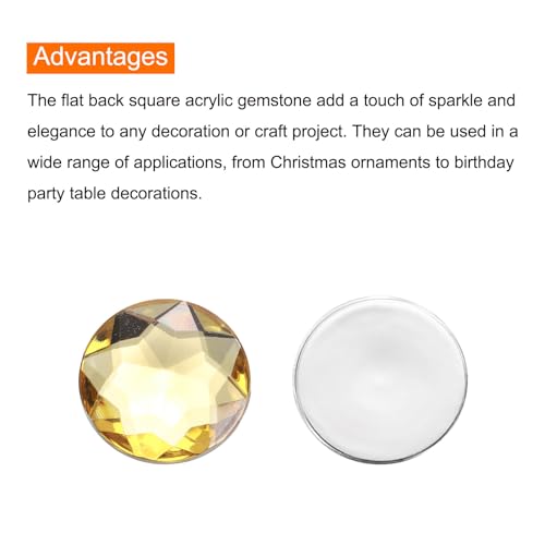 Image of MECCANIXITY Flat Back Round Acrylic Rhinestones,12mm Light Brown Flatback Crystal Rhinestones for Crafts Clothes Shoes DIY Decoration Gifts 50Pcs