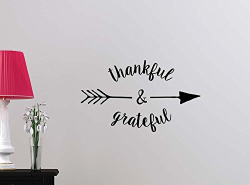 Simple Expressions Arts Wall Vinyl Decal Thankful And Grateful Religious Love Vinyl Wall Saying Lettering Quote Inspirational Sign Motivational Room Decor #TOP1