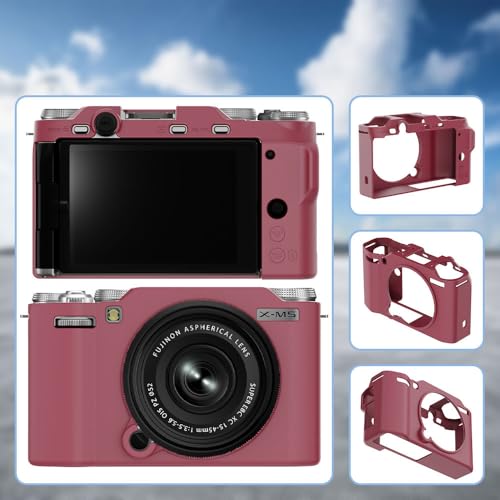 Funda de silicona para Fujifilm X-M5 con protector y correa miniatura 5