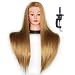 HAIREALM 26"-28" Mannequin Head Hair Styling Training Head Manikin Cosmetology Doll Head Synthetic Fiber Hair (Table Clamp Stand Included) SJ27P