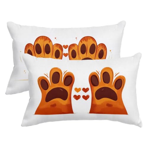 Housse coussin 40x70 extérieur imperméable lot de 2 en lin blanc rectangulaire résistant