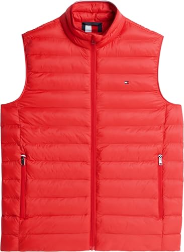Tommy Hilfiger Herren Weste Packable Recycled Vest Stehkragen, Rot (Medium Red), S – Ansicht 6