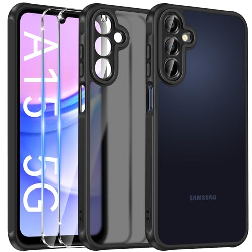 iVoler Hülle für Samsung Galaxy A15 4G / 5G mit 2 Stück Panzer Schutz Glas, Militärstandard Stoßfest Kameraschutz Handyhülle Matt… – Ansicht 4