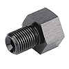 Dweekiy Flare-adapter 1/8 inch NPT bus op M10x1.0 adapter voor oliedrukmeter, mannelijk, zwart