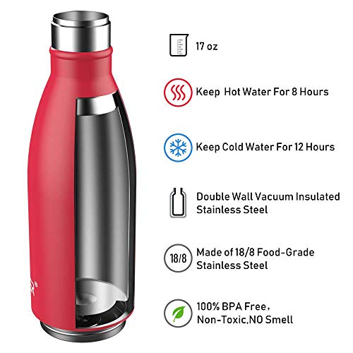 ICEWATER 3-in-1 Smart Water Bottle(Glows to Remind You to Stay Hydrated) (Pink)