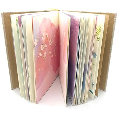 Siixu Colorful Blank Notebook, Unruled Personal Diary Journals to Write in for Women, Hardcover Writing Notepad Gift, Unique Watercolor Design, 192 Pages, 2 Bookmarks, Unlined Cover