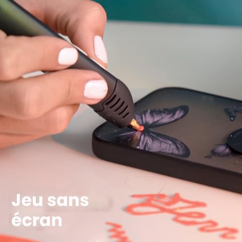 3Doodler Stylo d'impression 3D Flow pour Adolescents, Adultes et créateurs - Noir - avec Recharge de filaments gratuits + Pochoir + Guide de démarrage (français Non Garanti) – vue 8