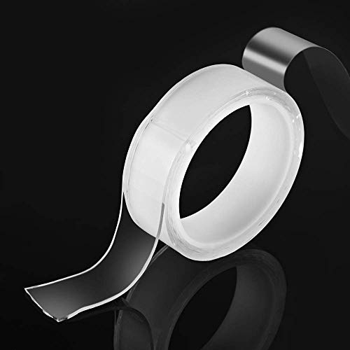 Ajcoflt Rolo de fita nano Fita adesiva frente e verso de 3,3 pés Fita nano lavável e sem rastro Fita