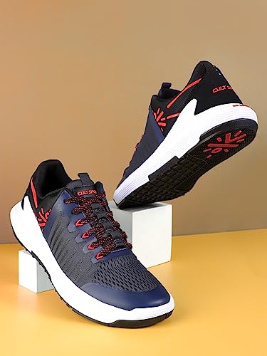 Image of CULT Men's Impact Training Shoes, Enhanced Grip, Multi-Directional Flexibility, High Energy Return, Engineered Mesh Upper, Lace-Up, Pull Tabs, Reinforced Heel & Toe Cap