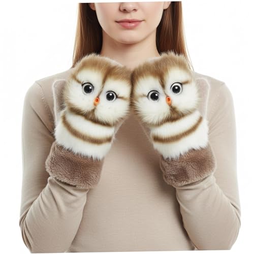 Guantes de invierno para mujer un regalo tierno de felpa con orejas